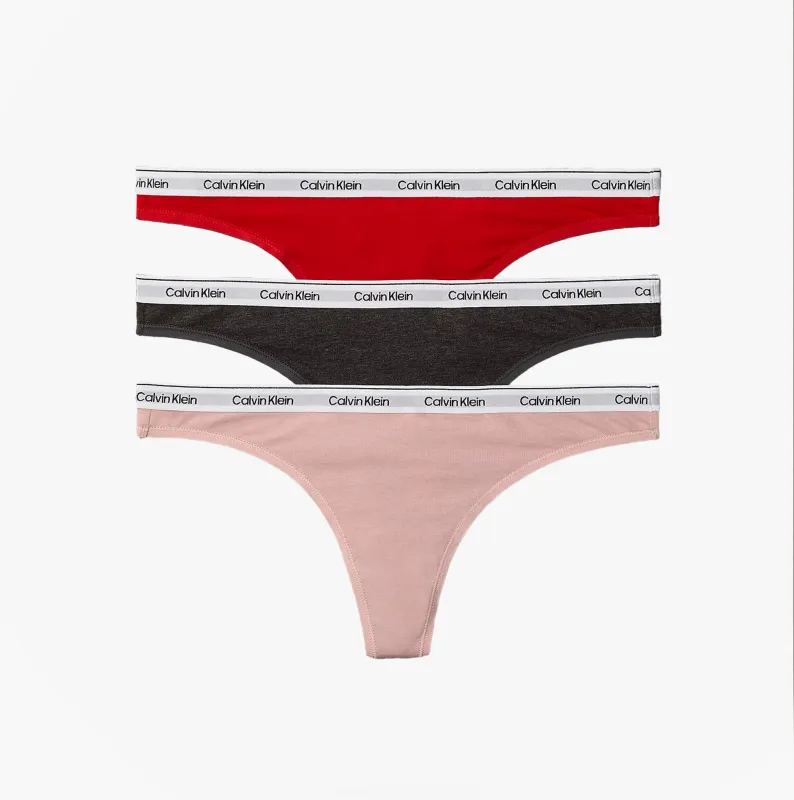 Calvin Klein THONG 3 PACK Womens Thong Multicoloured sold by Shuperb
