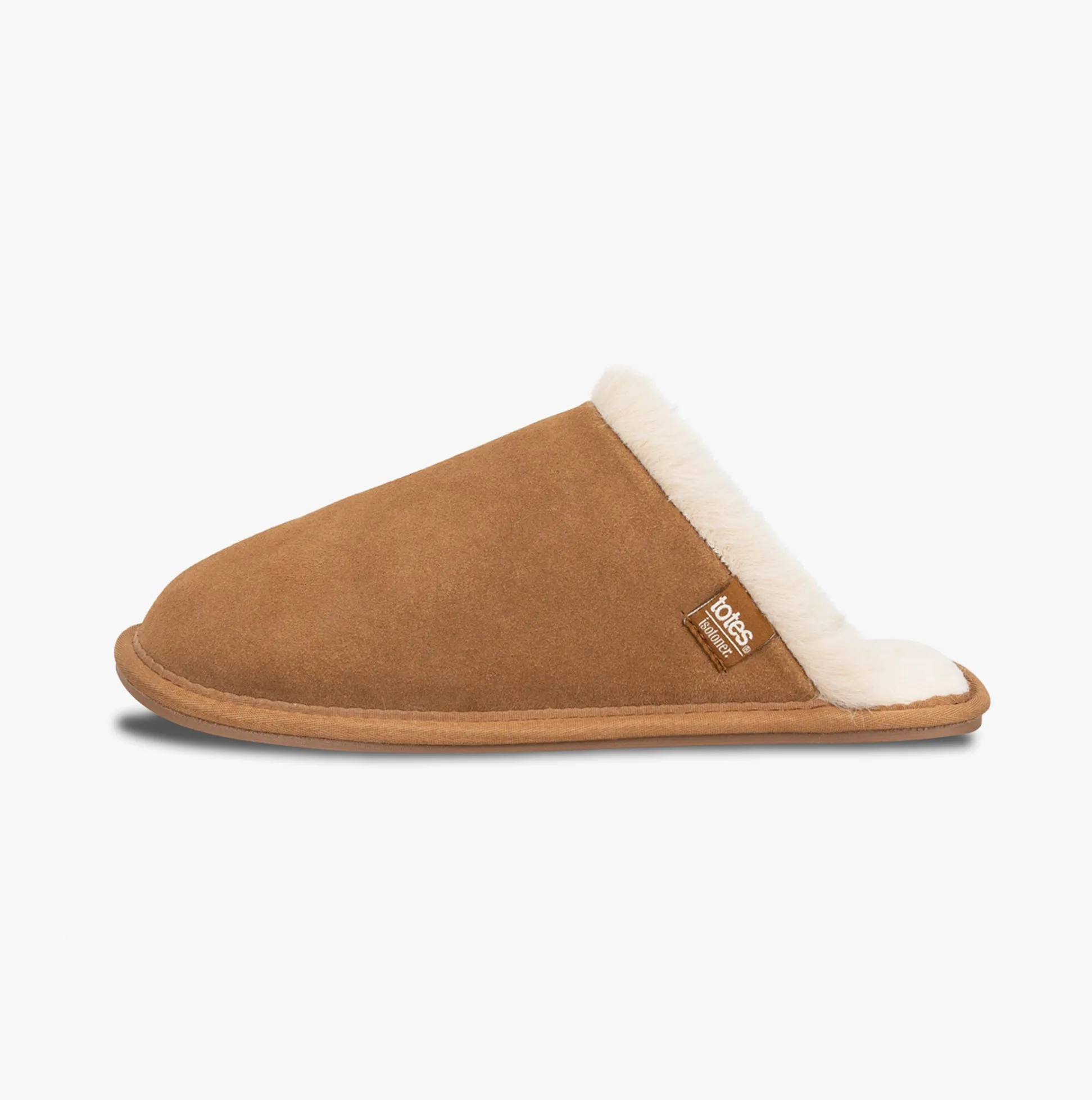 Totes Isotoner REAL SUEDE MULE Womens Slippers Tan sold by Shuperb