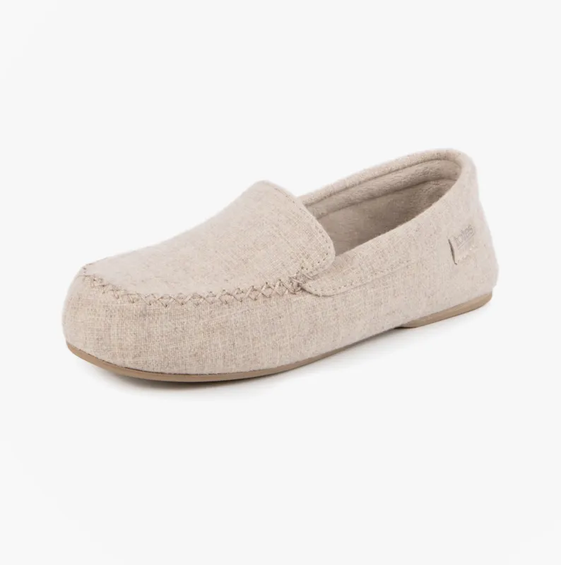 Totes Isotoner TEXTURED Womens Moccasin Slippers Light Brown made by Shuperb