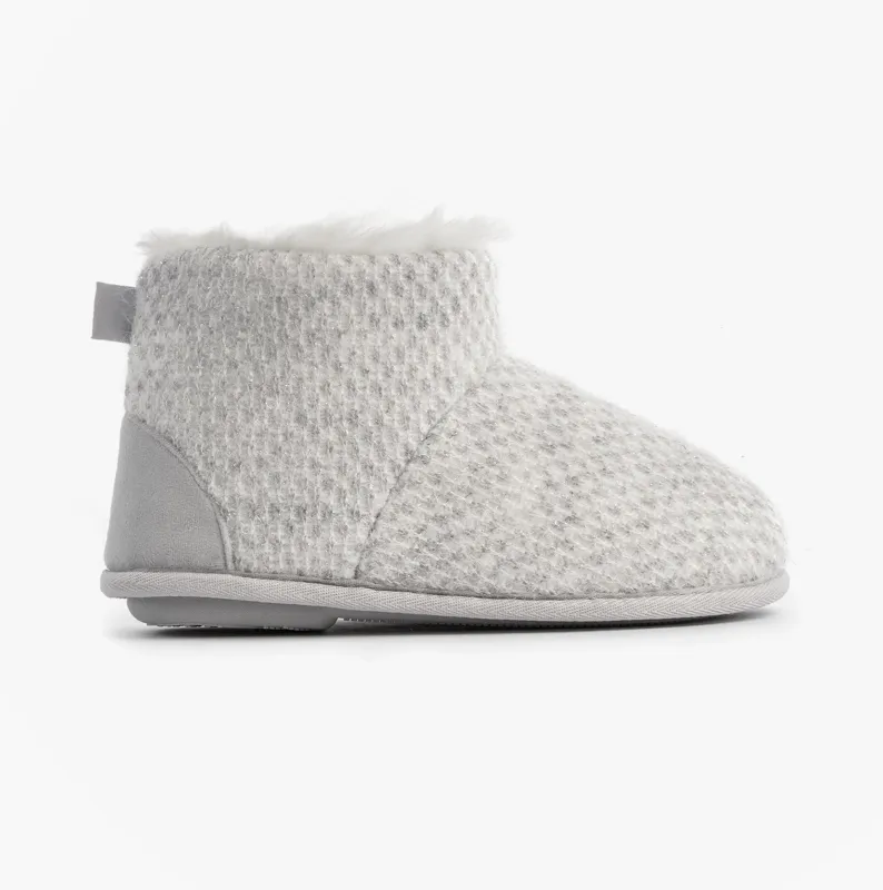 Totes Isotoner SPARKLE KNIT Womens Boot Slippers Light Grey made by Shuperb