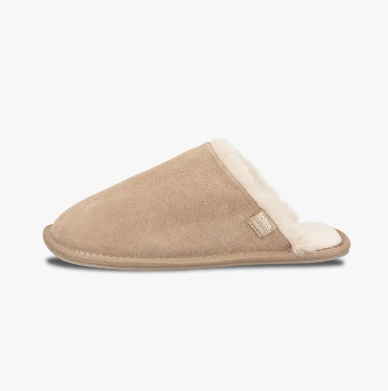 Totes Isotoner REAL SUEDE MULE Womens Slippers Sand sold by Shuperb
