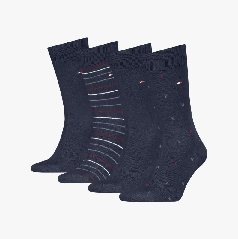 Tommy Hilfiger 4 Pack Giftbox Mens Socks Navy made by Tommy Hilfiger