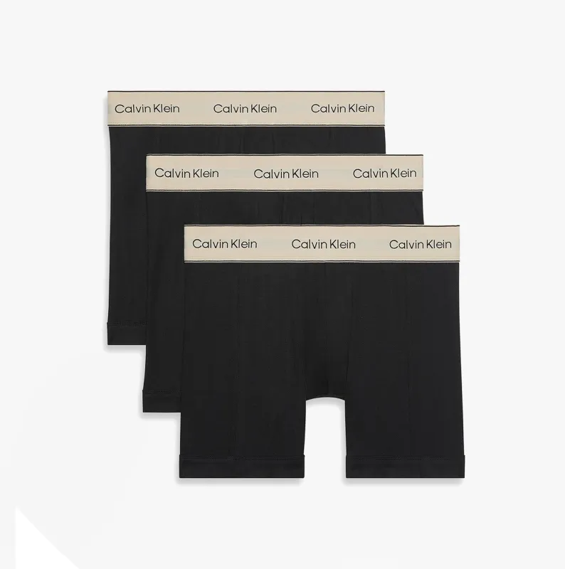 Calvin Klein BOXER BRIEF 3 Pack Mens Cotton Stretch Black sold by Shuperb
