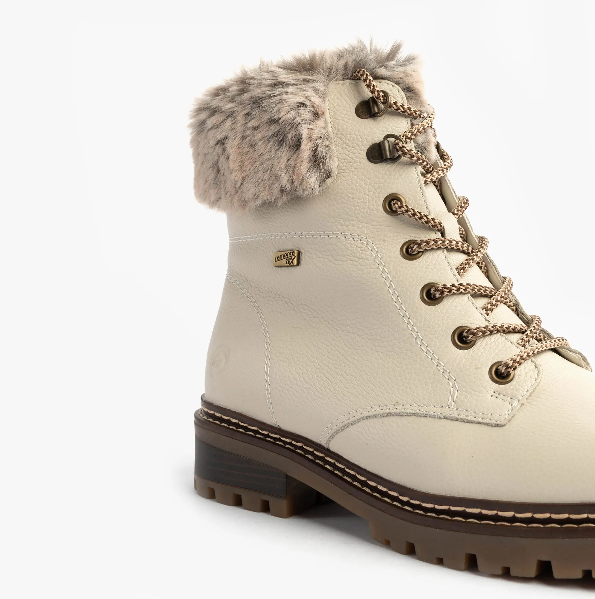 Remonte D0B74-80 Womens Faux Fur Collar Side Zip Boots White sold by Shuperb product image thumbnail 5