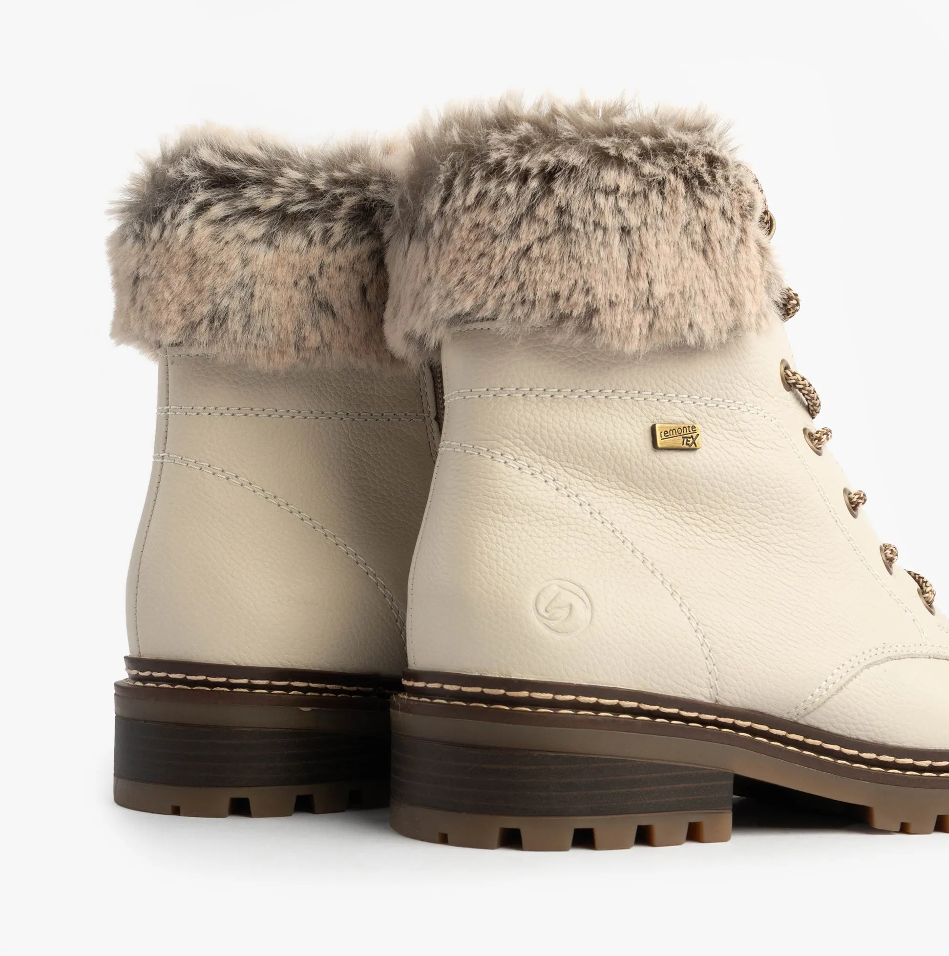 Remonte D0B74-80 Womens Faux Fur Collar Side Zip Boots White sold by Shuperb product image thumbnail 4