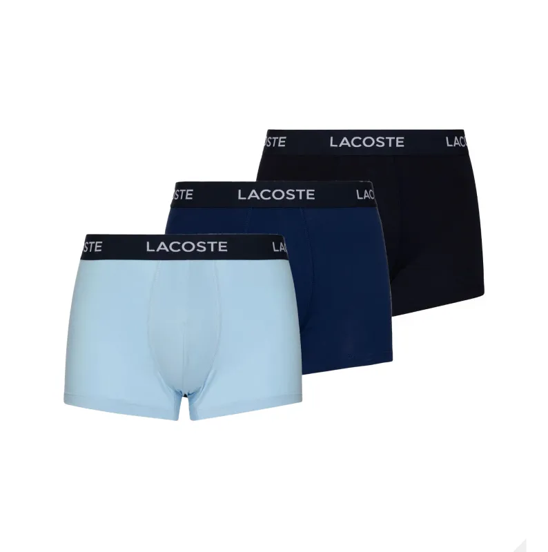 Lacoste 3 Pack Trunks Mens Trunks Navy Blue/Methylene/Creek sold by Shuperb