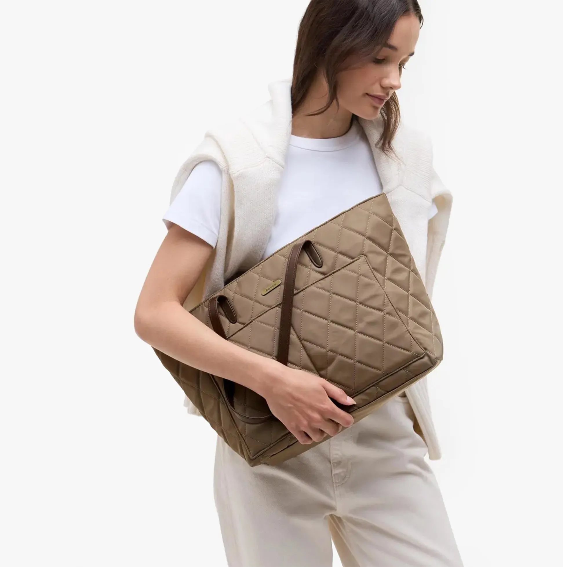 Barbour QUILTED Womens Tote Bag & Purse Sand sold by Shuperb product image thumbnail 2
