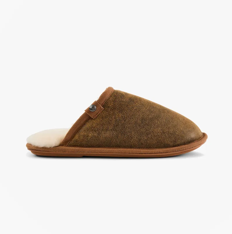 Bedroom Athletics KIEFER Mens Mule Slippers Distressed Coffee sold by Shuperb