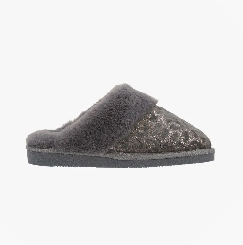 Jo & Joe LYLA Womens Mule Slippers Grey sold by Shuperb