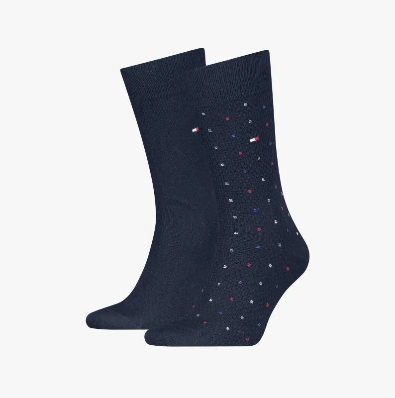 Tommy Hilfiger 2 Pack Structure Dot Mens Socks Navy made by Tommy Hilfiger