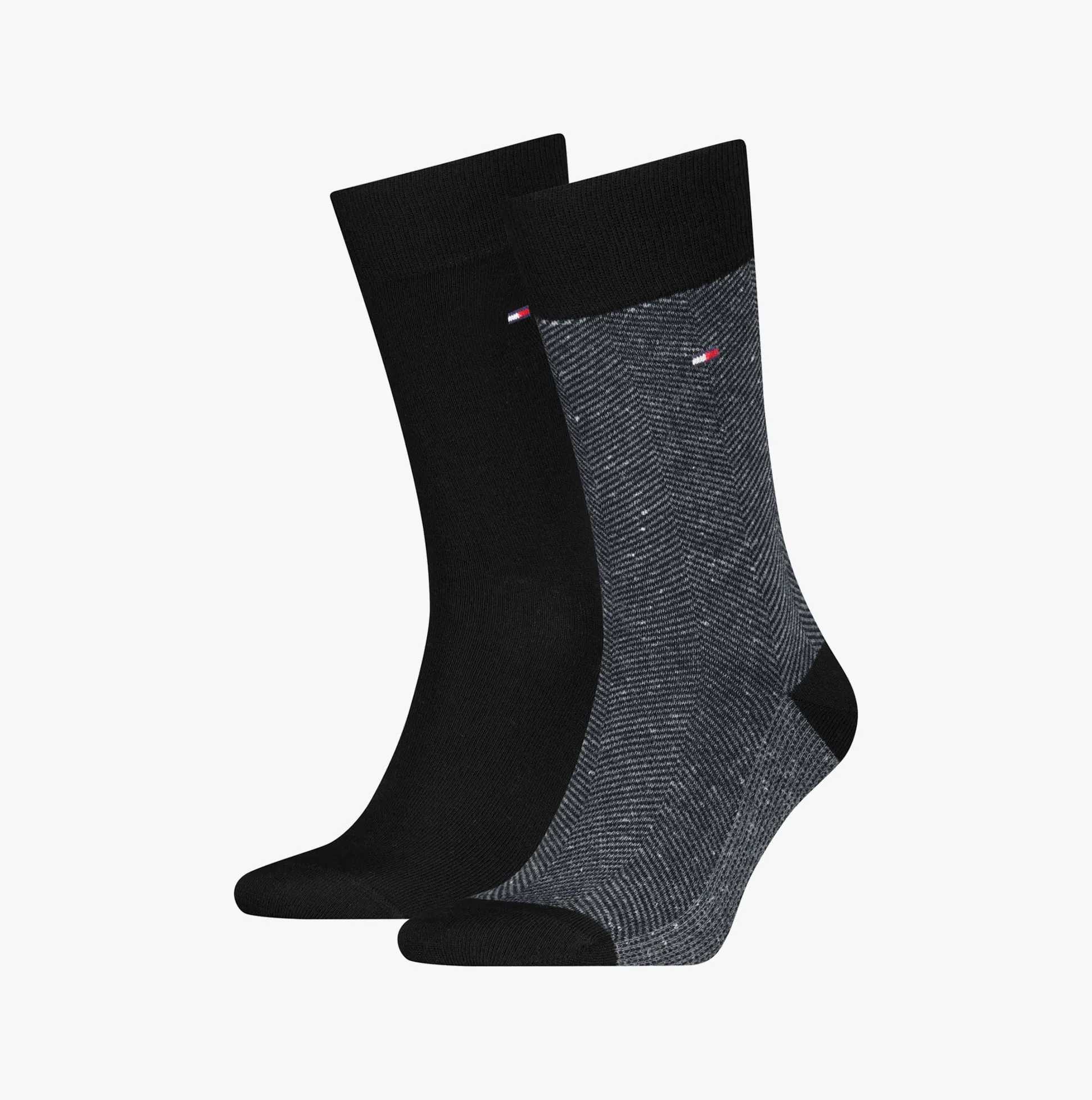 Tommy Hilfiger 2 Pack Nappy Herringbone Mens Socks Black sold by Shuperb