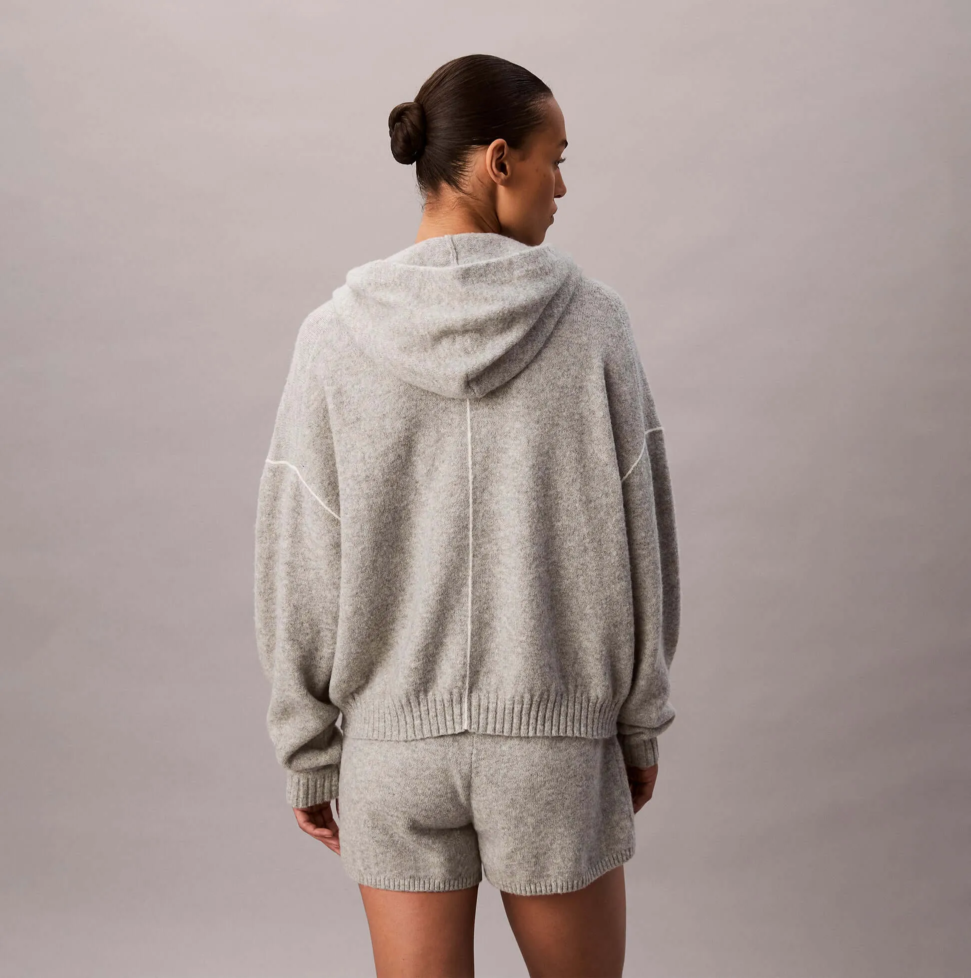 Calvin Klein PLUSH HOODIE Womens Plush Terry Grey Heather sold by Shuperb product image thumbnail 3