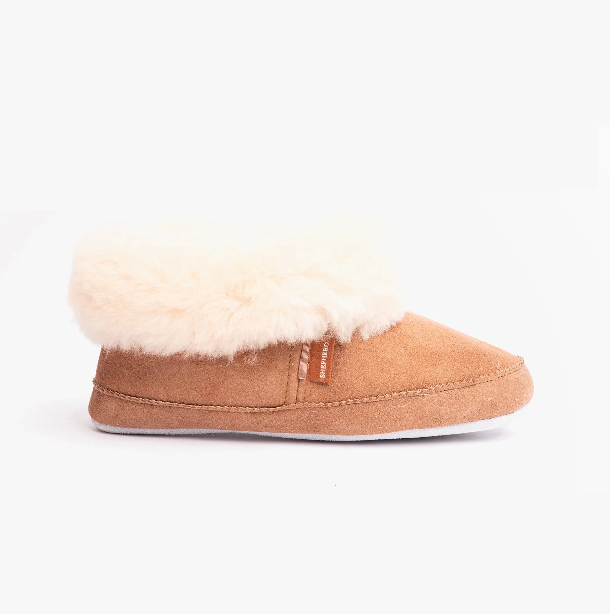 EMMY Womens Sheepskin Slipper Boots Chestnut sold by Shuperb