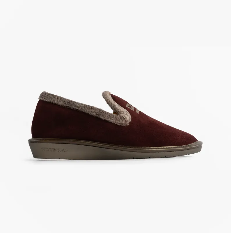 Nordikas 305 Womens Suede Full Slippers Bordo sold by Shuperb