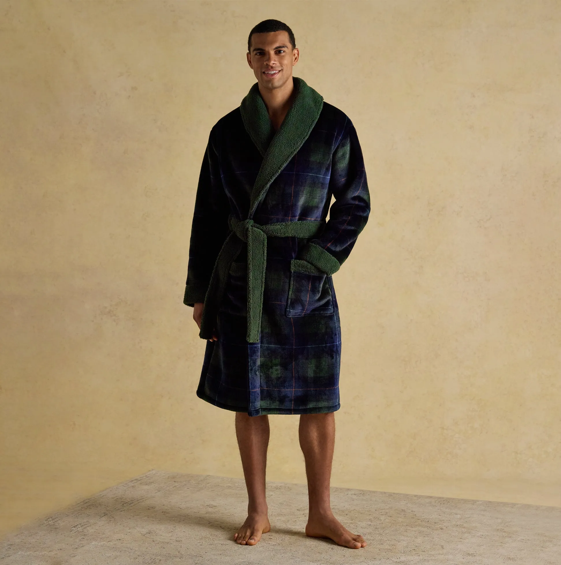 Joules MONTAGUE Mens Robe Green/Navy sold by Shuperb product image thumbnail 2