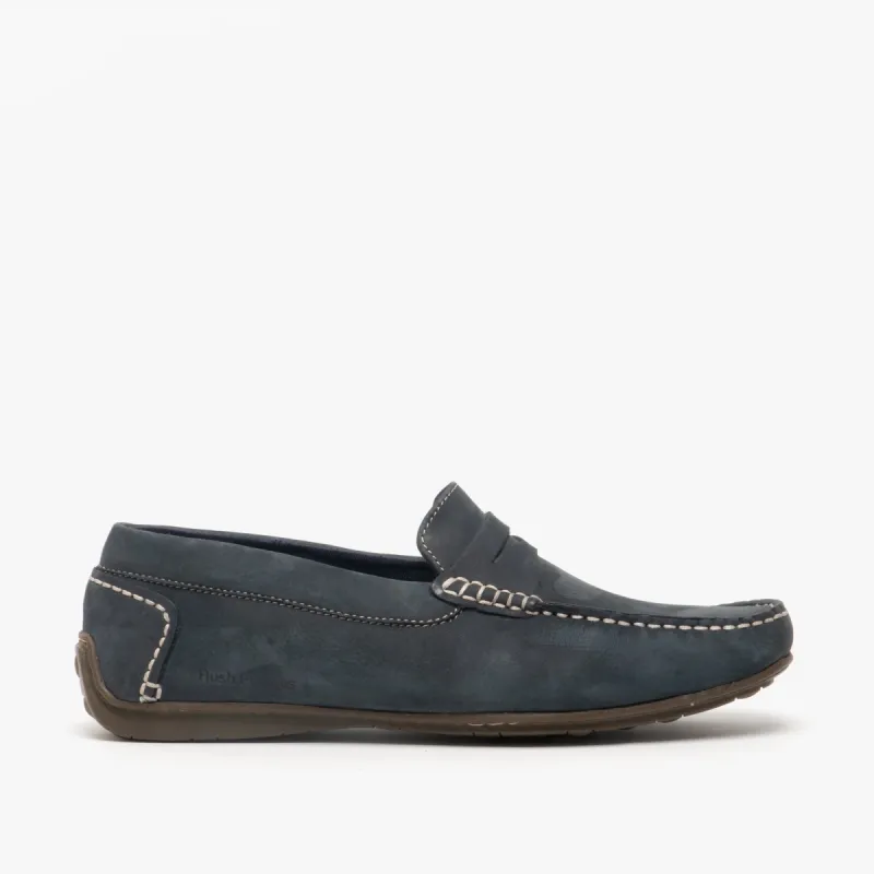 Hush Puppies ROSCOE Mens Nubuck Loafers Navy sold by Shuperb