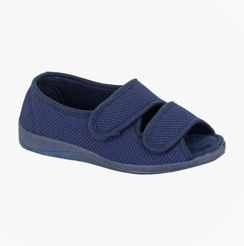 Sleepers DORA Womens Touch Fasten/Velcro Slippers Navy sold by Shuperb