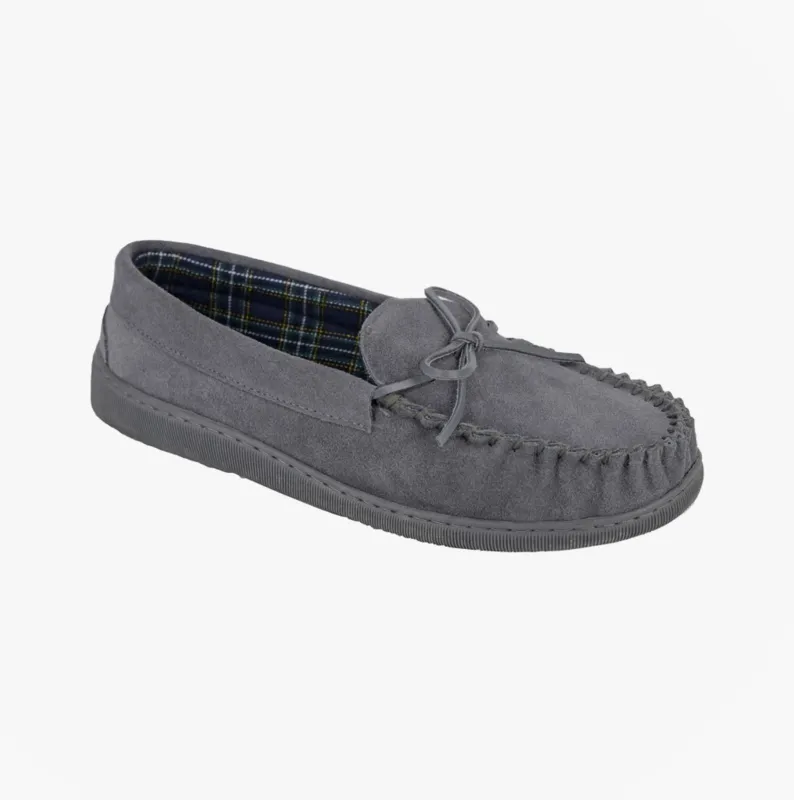 Mokkers ADIE Mens Moccasins Slippers Grey sold by Shuperb