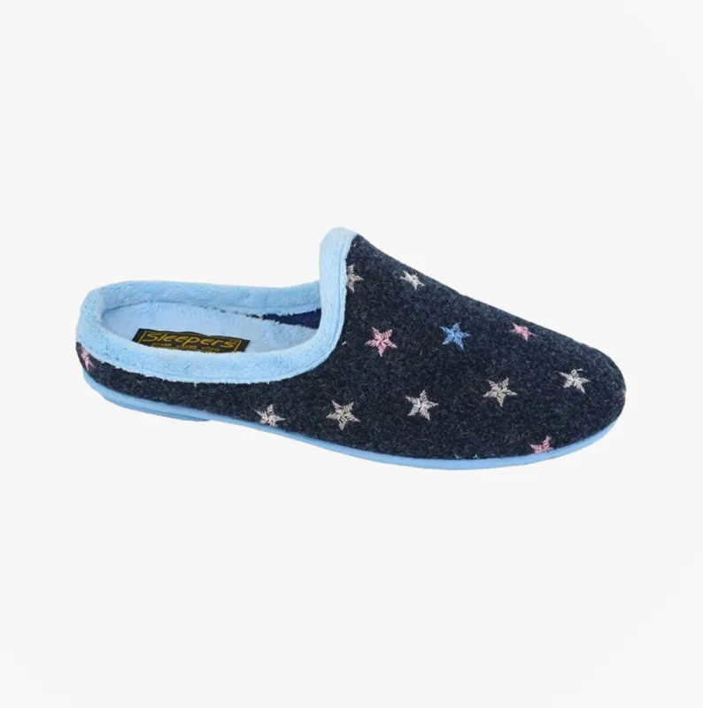 Sleepers ELLIE Womens Mules Slippers Navy Blue sold by Shuperb
