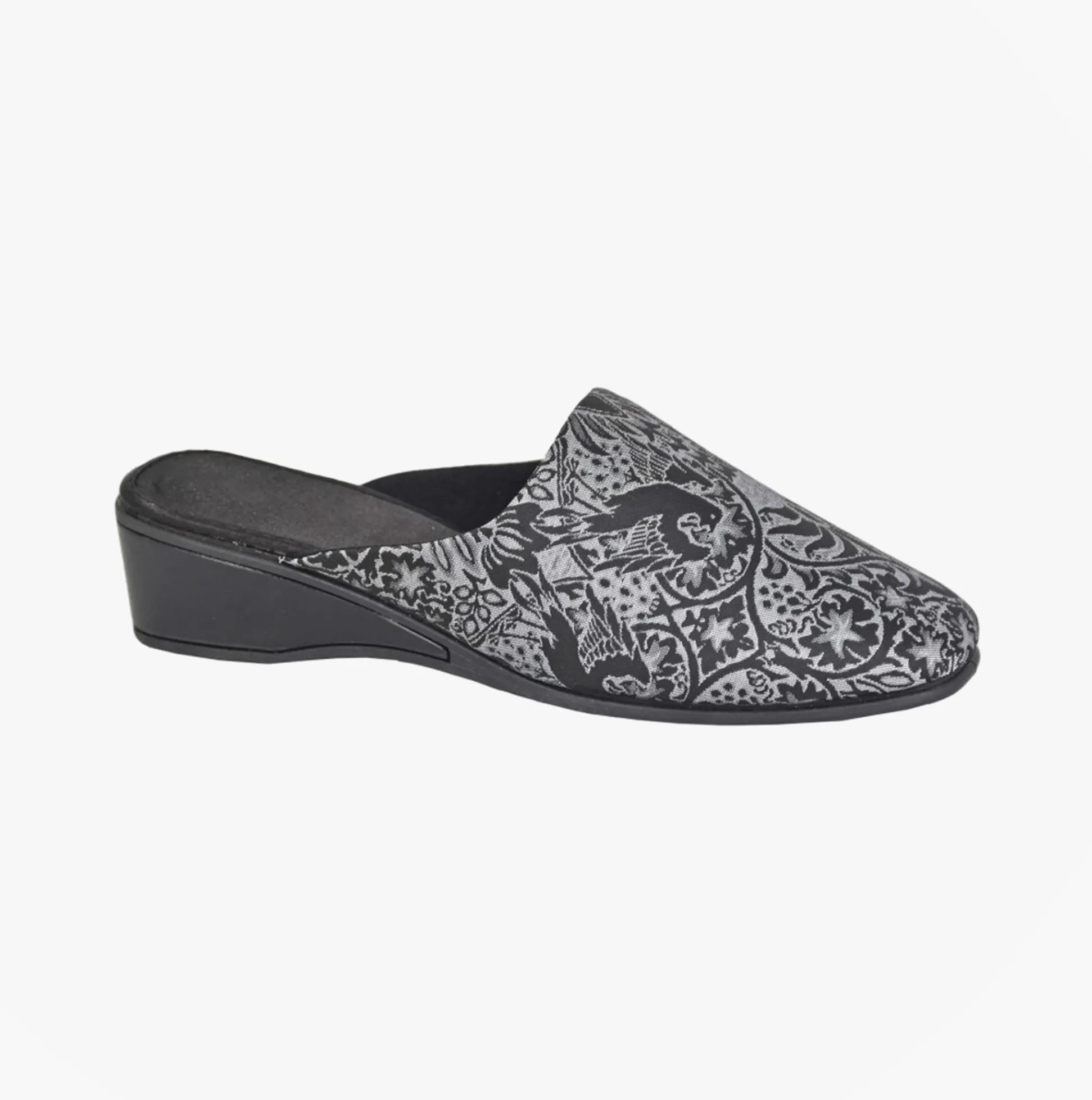 Sleepers PRIYA Womens Mules Slippers Black/Silver sold by Shuperb