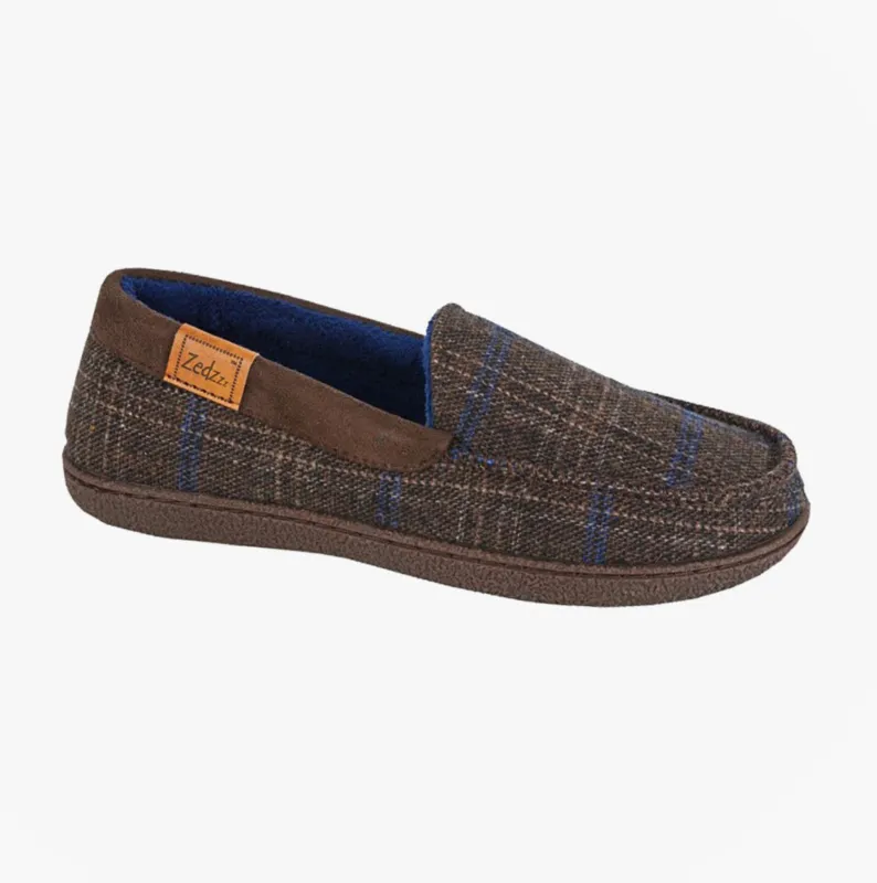 Zedzzz NEVILLE Mens Moccasins Slippers Brown made by Shuperb