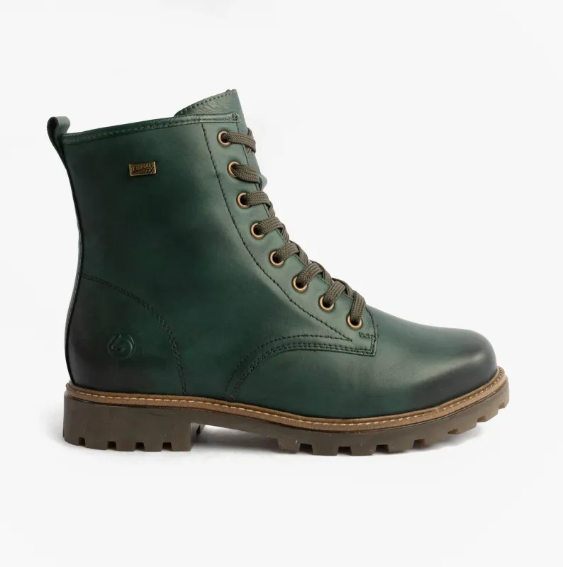 Remonte Womens Leather Ankle Zip Boots Green sold by Shuperb