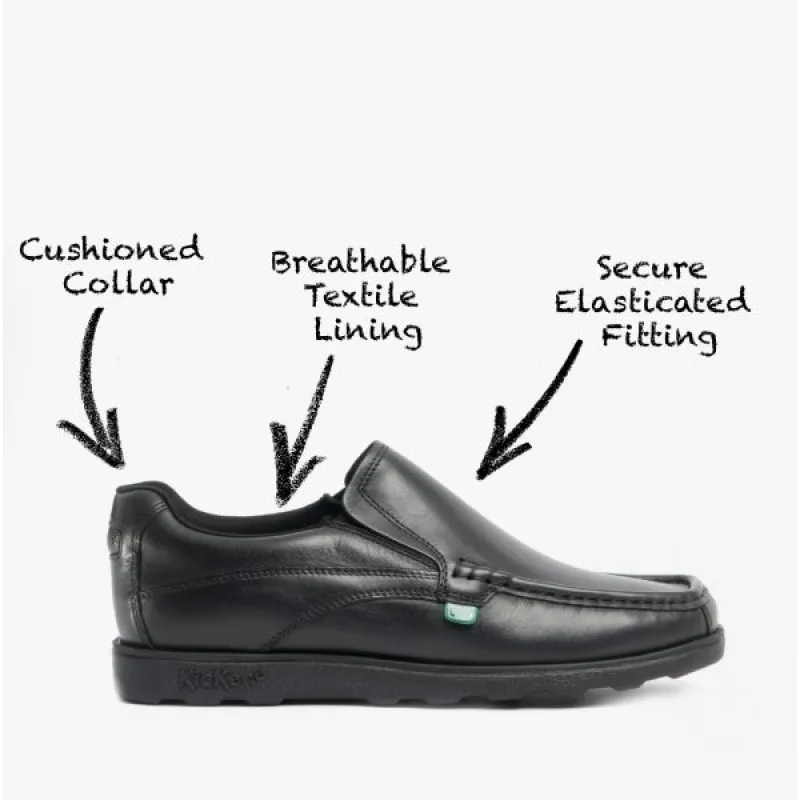 FRAGMA SLIP Boys Leather Moccasin Shoes Black sold by Shuperb