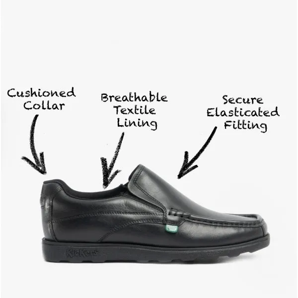 FRAGMA SLIP Boys Leather Moccasin Shoes Black sold by Shuperb