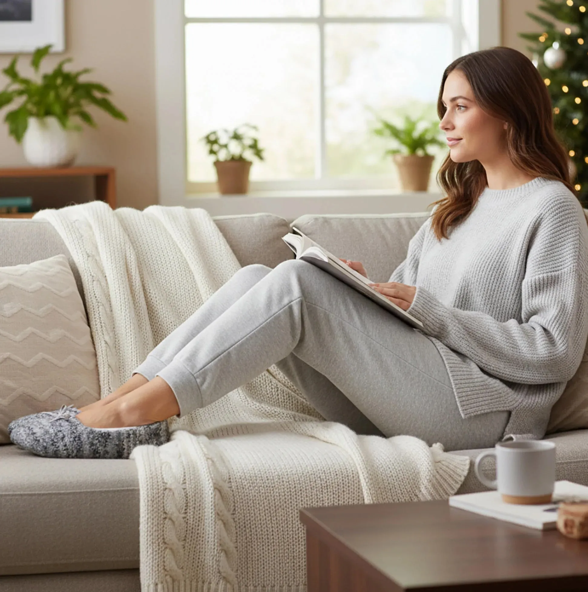 Totes Toasties KNITTED Ballet Slippers Womens Blue sold by Shuperb product image thumbnail 2