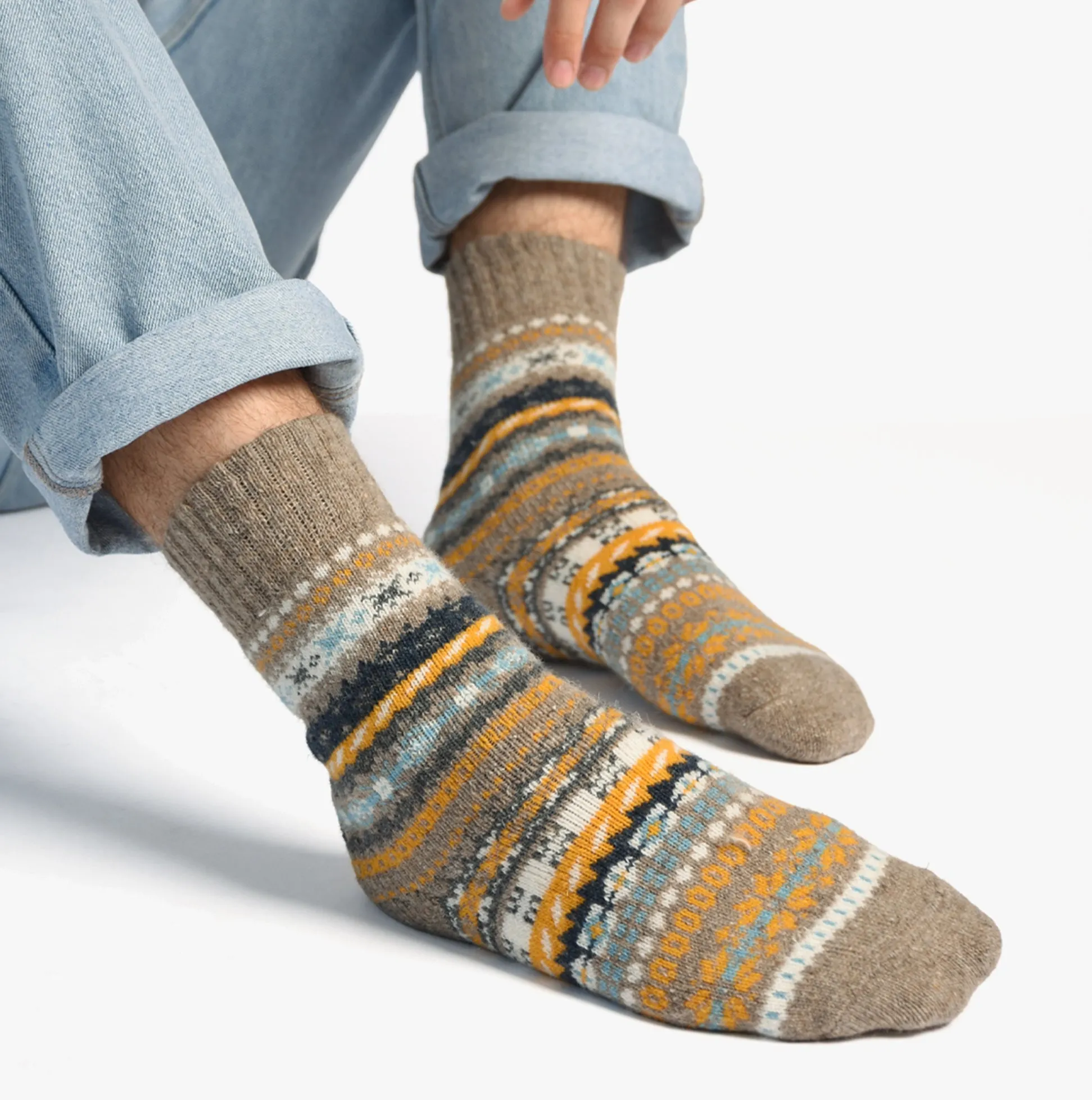 Totes Toasties WOOL BLEND FAIR ISLE SLIPPERS SOCKS (Twin Pack) Mens Socks Multi sold by Shuperb product image thumbnail 2
