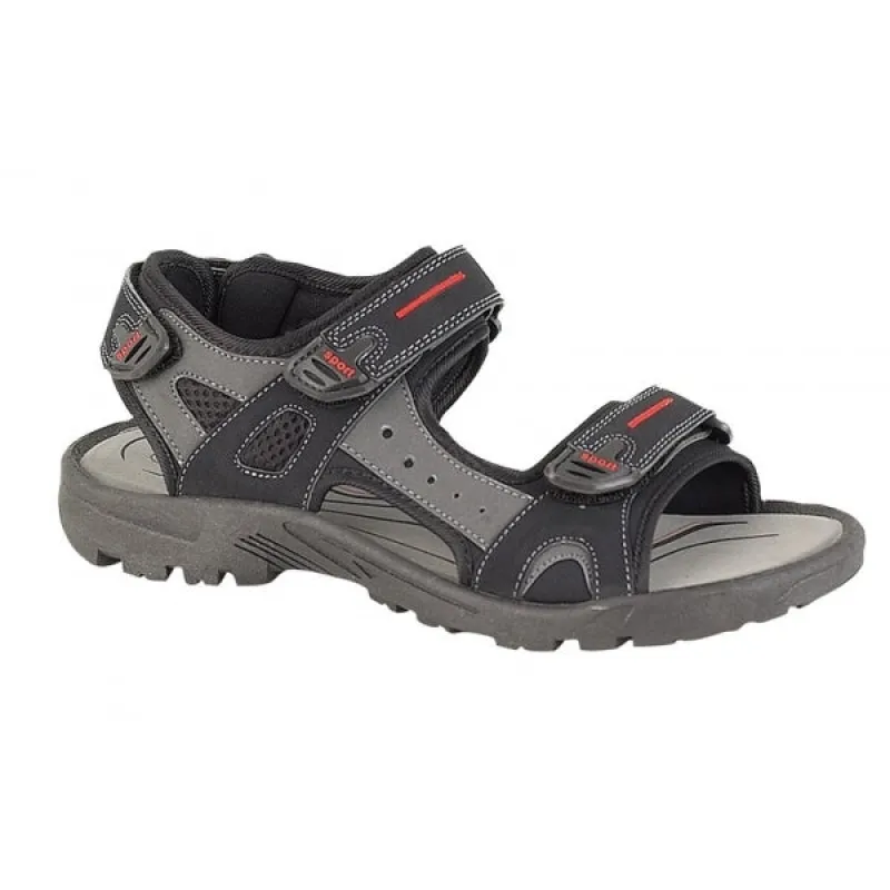 PDQ Black PU 3 Touch Fastening Adjustable Sports Sandal sold by Shuperb