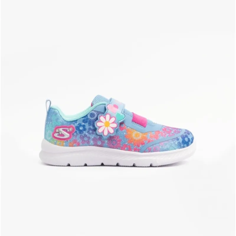 Skechers 302717N/BLMT COMFY FLEX 2.0 - DANCING DAISY Girls Trainers Blue/Multi sold by Shuperb