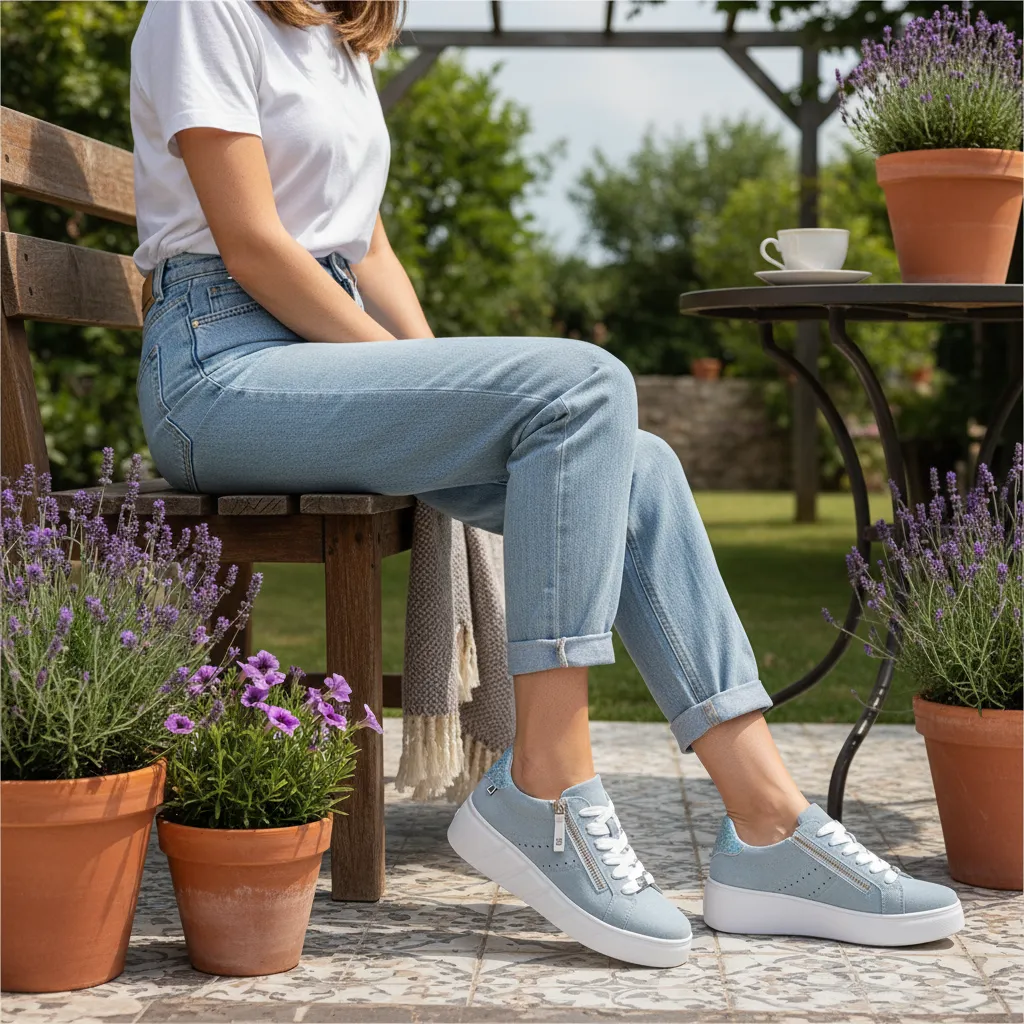 Rieker CARLA Ladies Casual Trainers Blue sold by Shuperb