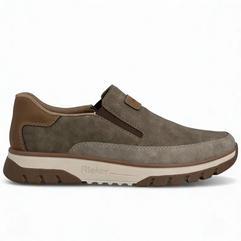 Rieker B9350 Mens Comfort Trainers Brown made by Rieker
