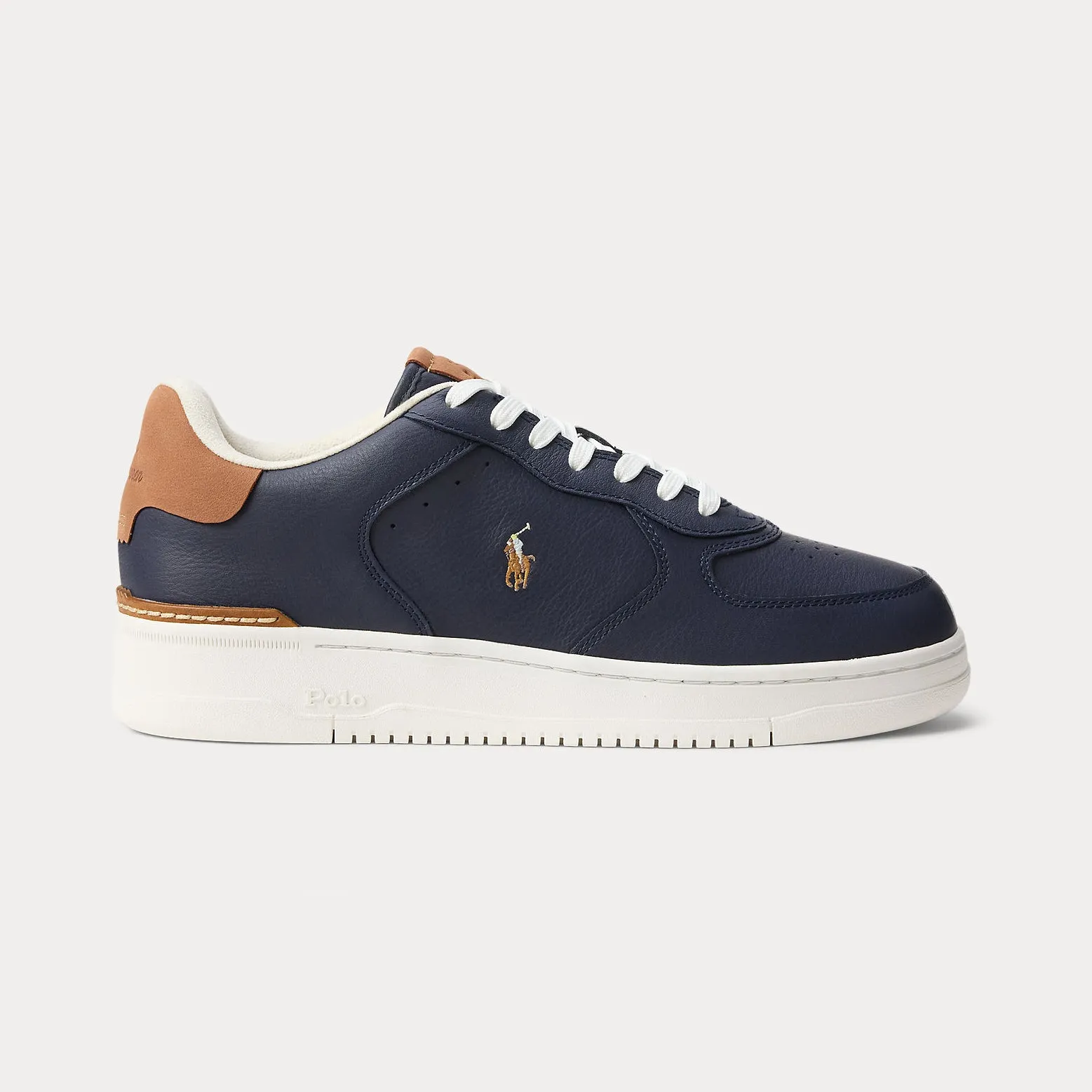 Polo Ralph Lauren MASTERS CRT Mens Court Trainers Navy/Tan sold by Shuperb