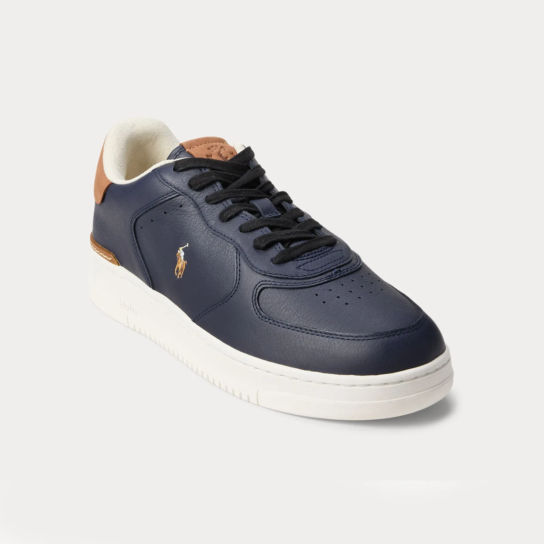 Polo Ralph Lauren MASTERS CRT Mens Court Trainers Navy/Tan sold by Shuperb product image thumbnail 5