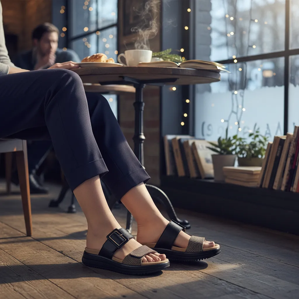 Remonte D1J61 Womens Cross Strap Sandals Black/Brown sold by Shuperb product image thumbnail 2