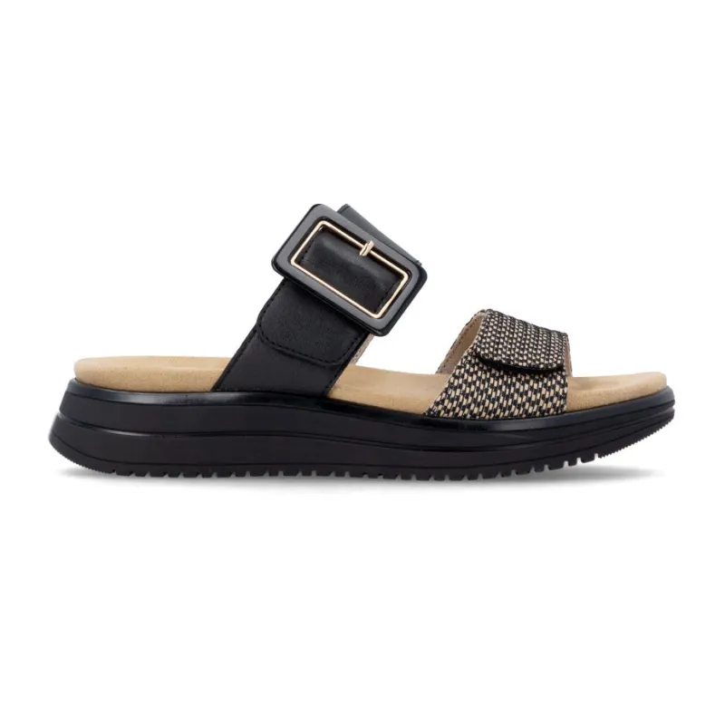 Remonte D1J61 Womens Cross Strap Sandals Black/Brown made by Remonte