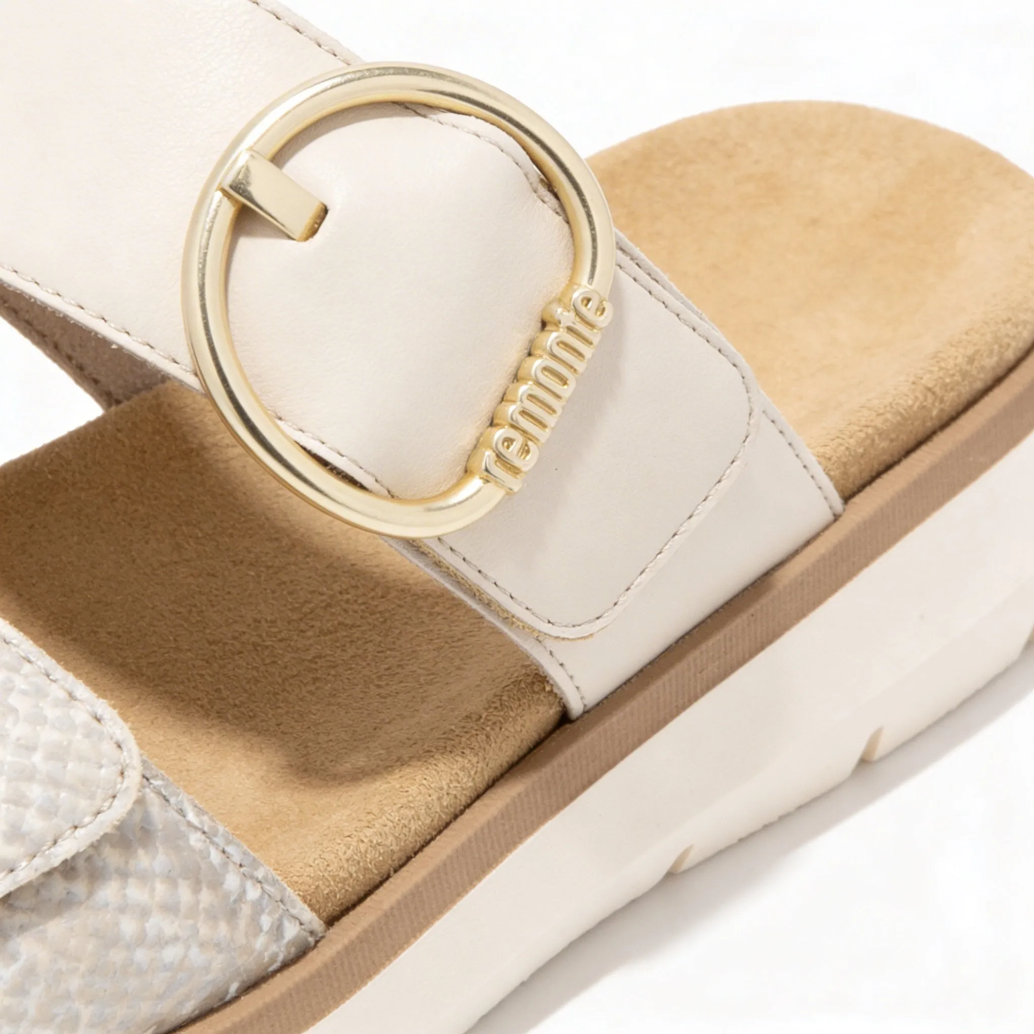 Remonte D2K57 Womens Cross Strap Sandals White/Gold sold by Shuperb product image thumbnail 5