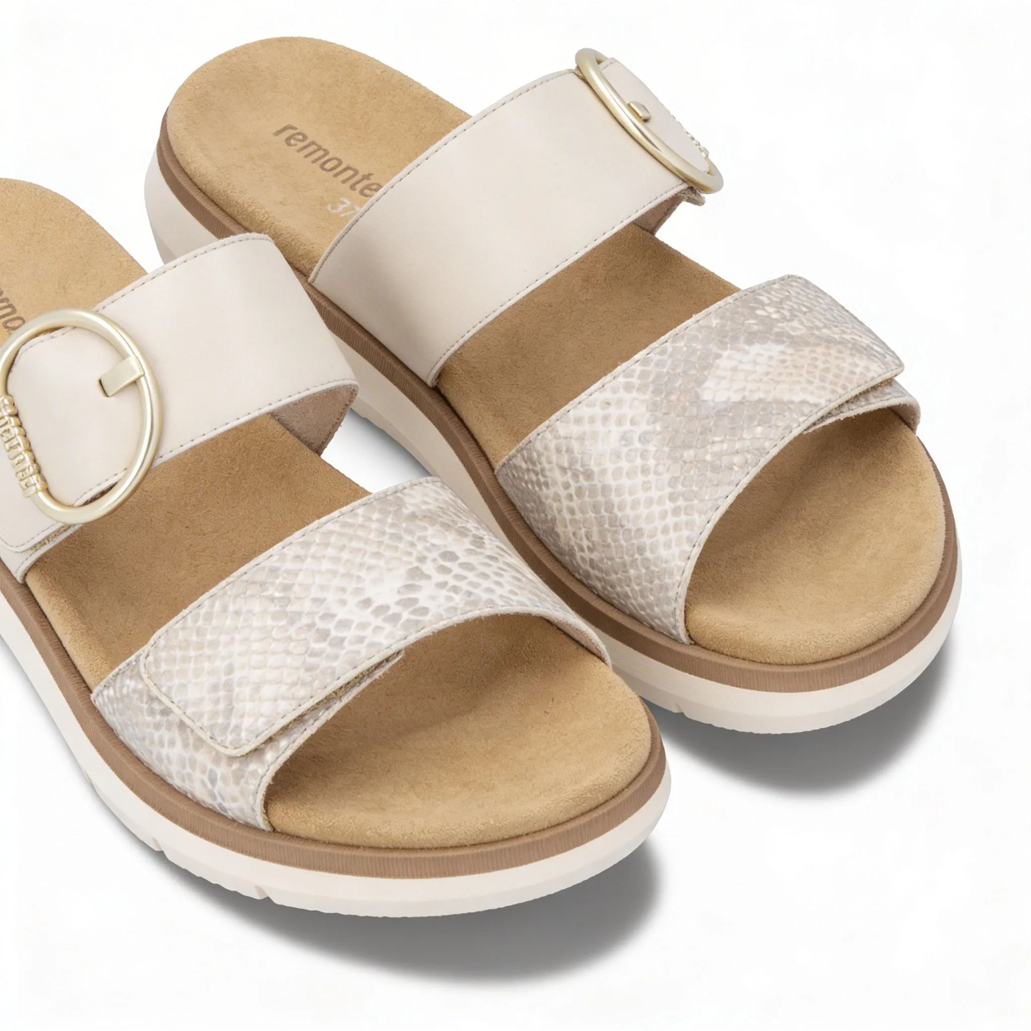 Remonte D2K57 Womens Cross Strap Sandals White/Gold sold by Shuperb product image thumbnail 3