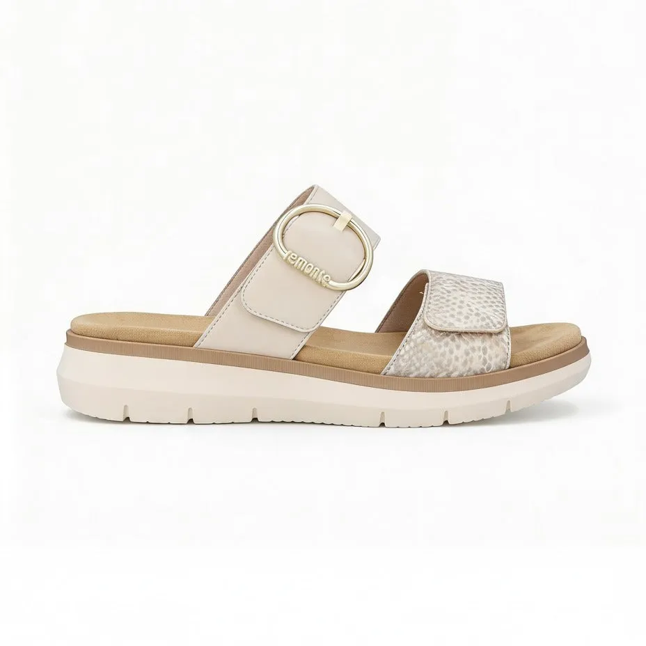 Remonte D2K57 Womens Cross Strap Sandals White/Gold sold by Shuperb