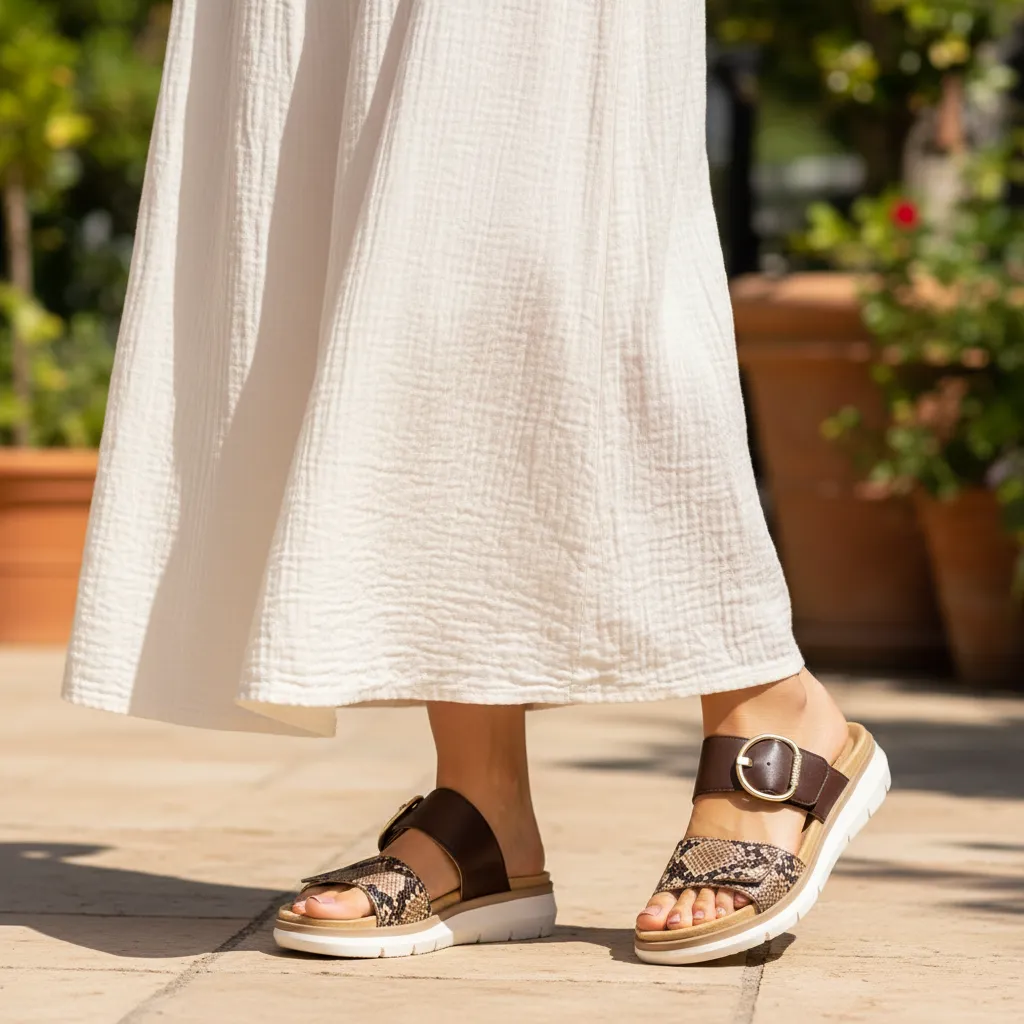 Remonte D2K57 Womens Cross Strap Sandals Brown sold by Shuperb product image thumbnail 2