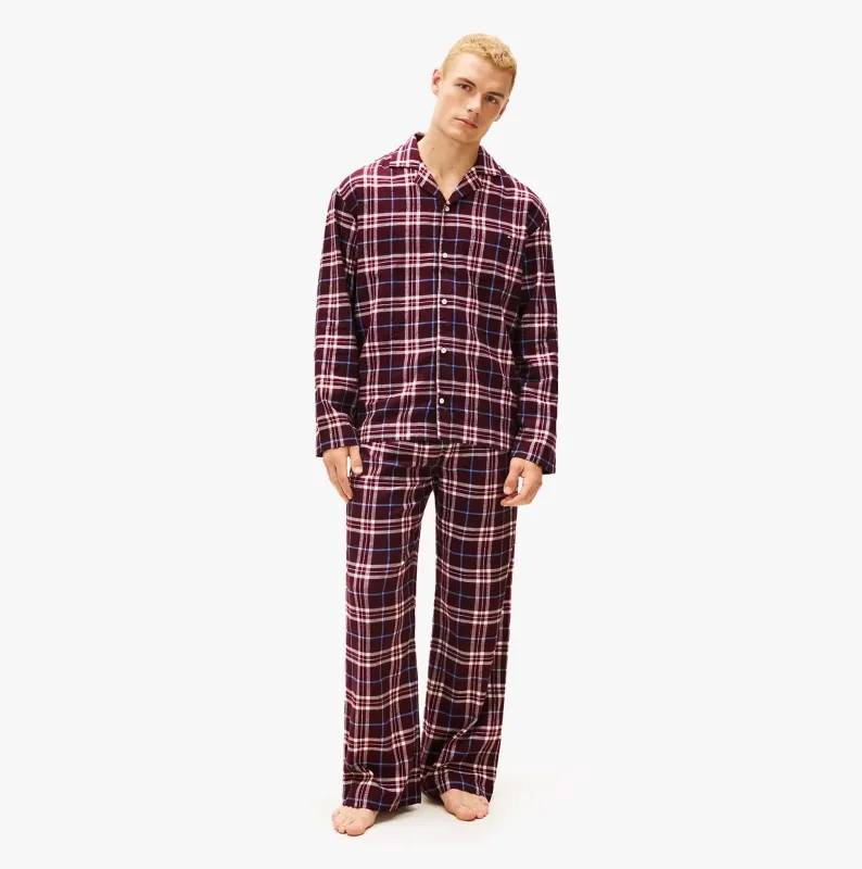 Tommy Hilfiger RELAXED FLANNEL PJ Mens Set Tartan Reiker Burgundy made by Tommy Hilfiger