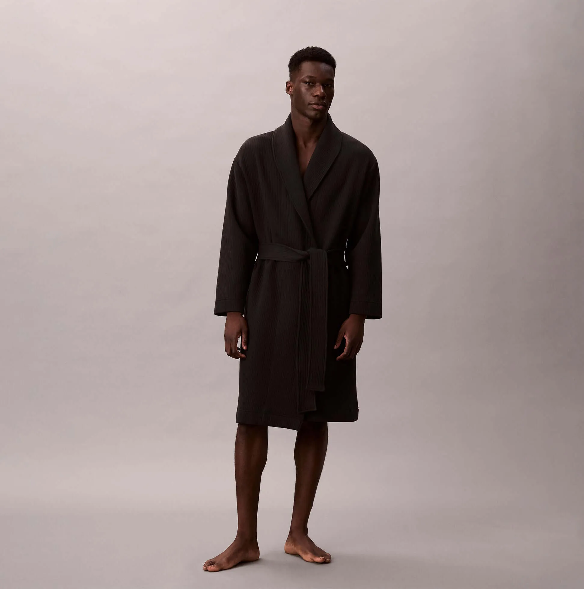 Calvin Klein QUILTED ROBE Mens Bathrobes Black sold by Shuperb product image thumbnail 5