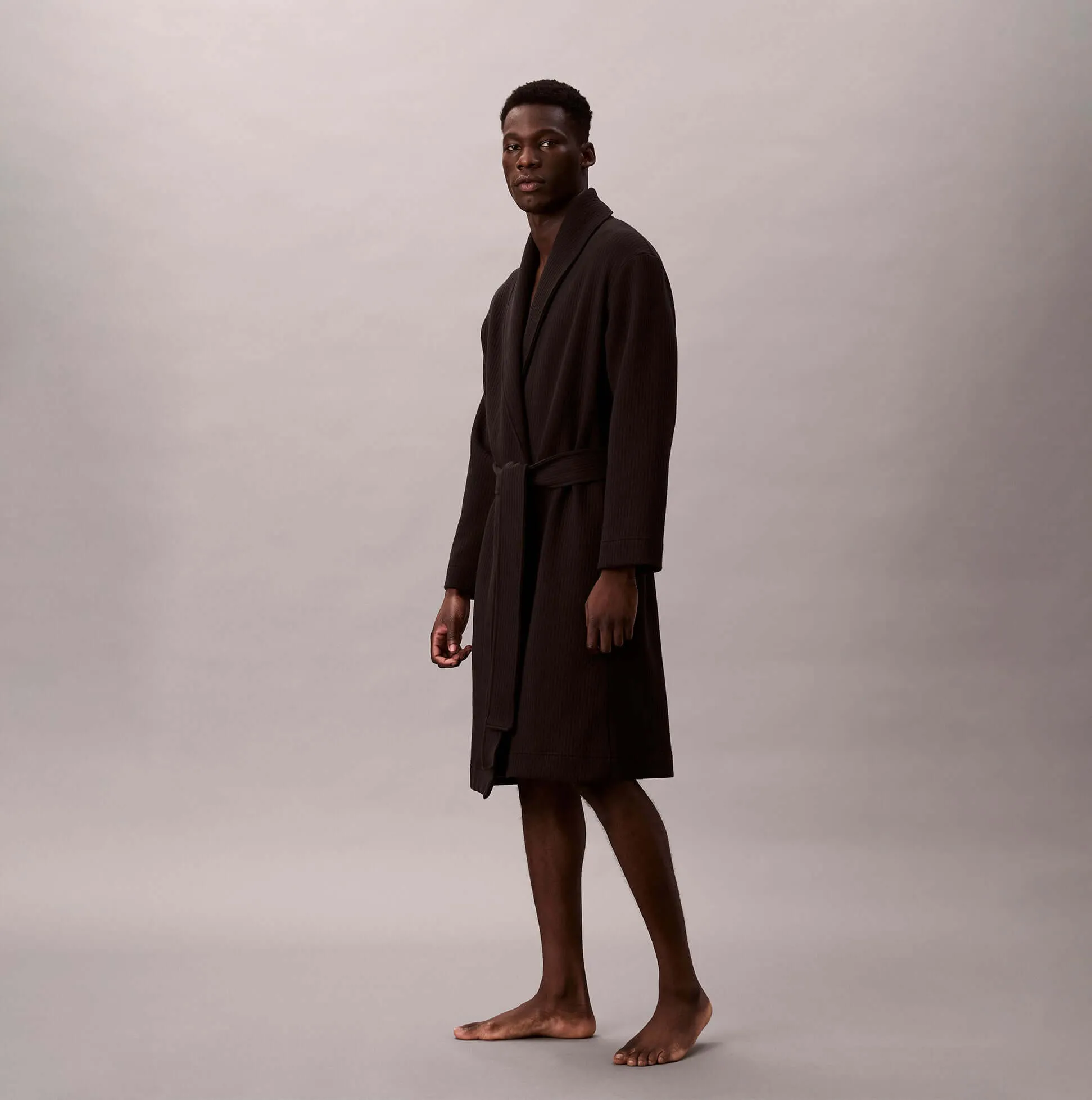 Calvin Klein QUILTED ROBE Mens Bathrobes Black sold by Shuperb product image thumbnail 2