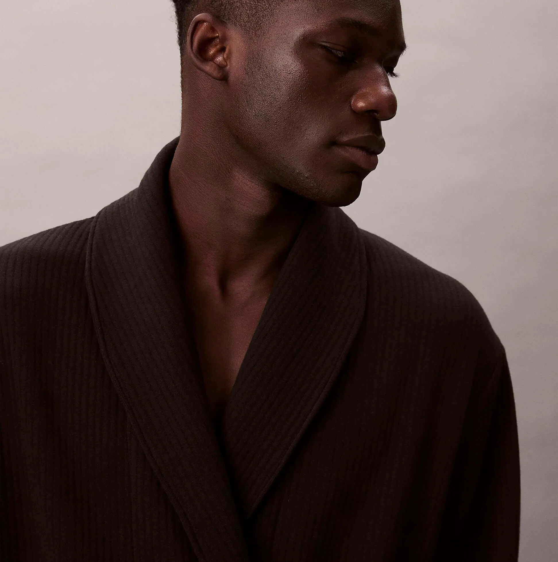 Calvin Klein QUILTED ROBE Mens Bathrobes Black sold by Shuperb product image thumbnail 3