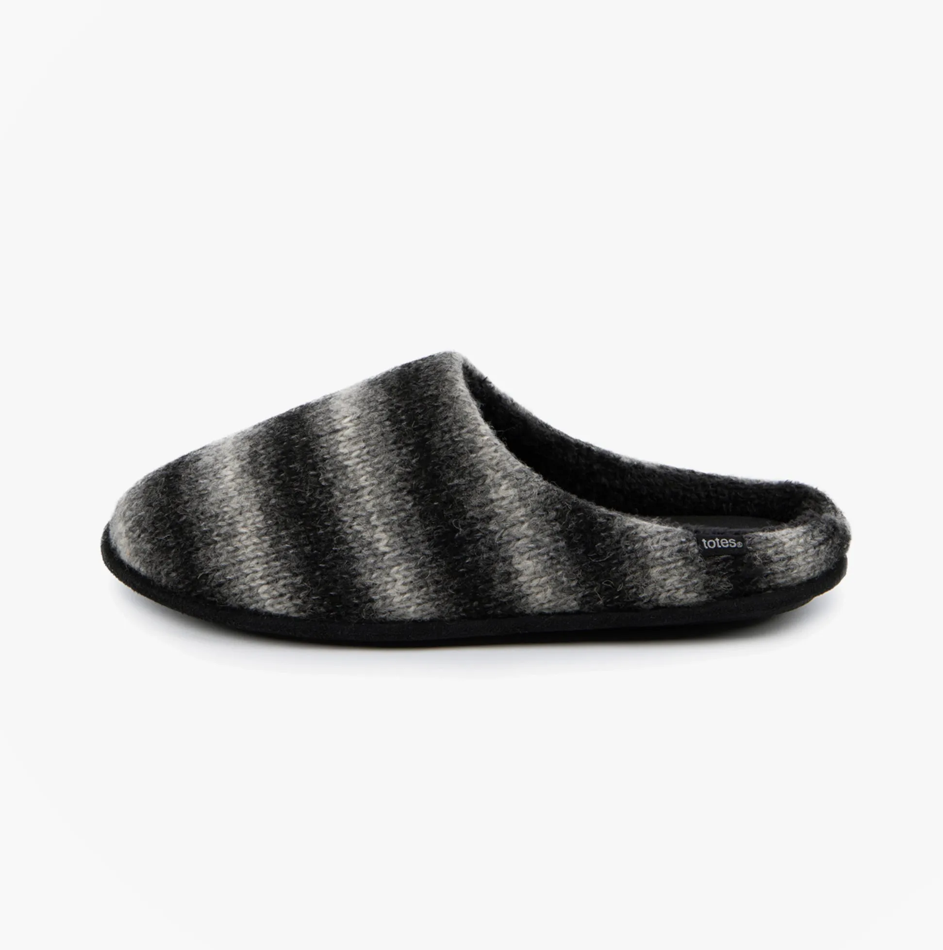 Totes Toasties KNITTED OMBRE Mule Slippers Mens Grey sold by Shuperb