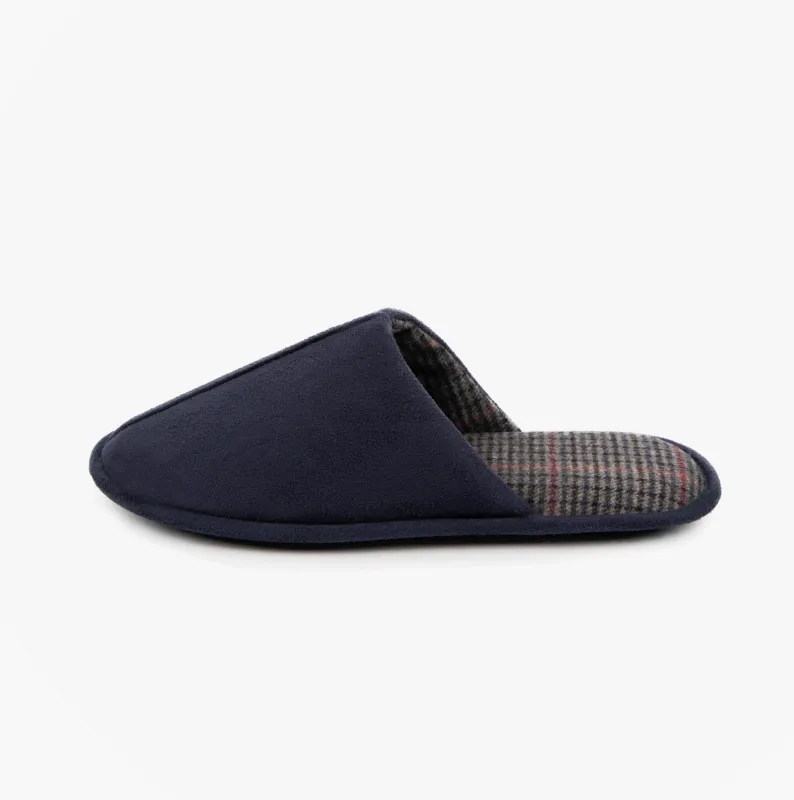 Totes Toasties CENTRE SEAM Mule Slippers Mens Navy made by Shuperb