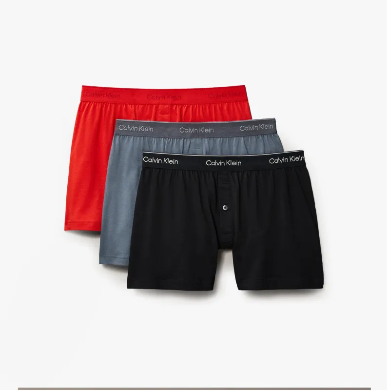 Calvin Klein 3 Pack Mens Knit Boxers Multicoloured made by Shuperb