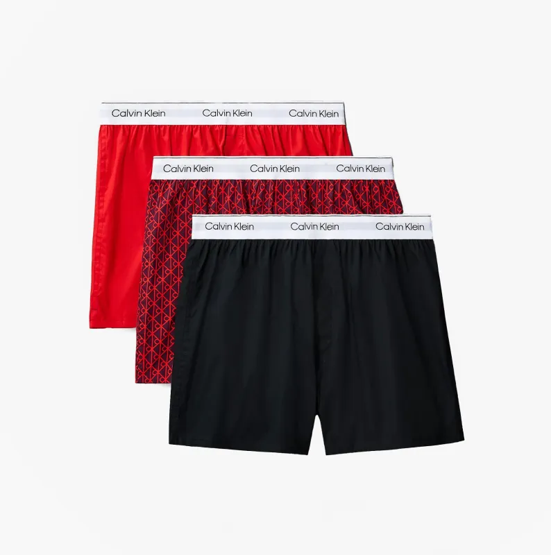Calvin Klein BOXER SLIM 3 Pack Mens Cotton Stretch Multicoloured made by Shuperb